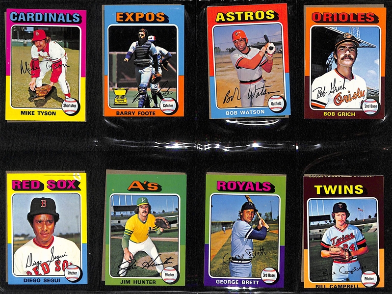 1975 Topps Mini Baseball Complete Set of 660 Cards w. George Brett & Robin Yount Rookie Cards